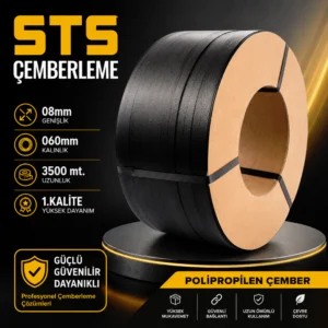 08mm 060mm Siyah 3500 mt. Polipropilen Çember 1.Kalite