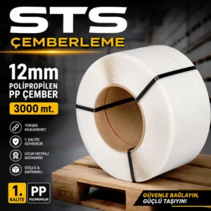 12mm Beyaz 3000 mt. Polipropilen PP Çember 1.Kalite