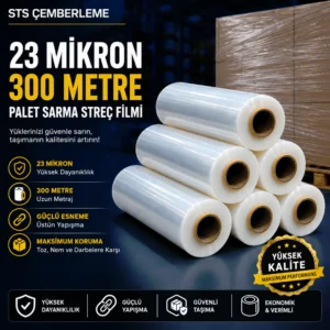 23 mikron 300 metre Palet Sarma Streç Filmi