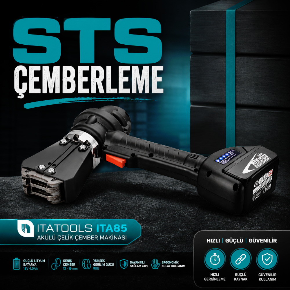Itatools ITA85 Akülü Çelik Çember Makinası Itatools ITA85 Akülü Çelik Çember Makinası