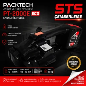 Packtech Akülü Çember Makinesi PT-2000E ECO Ekonomik Model