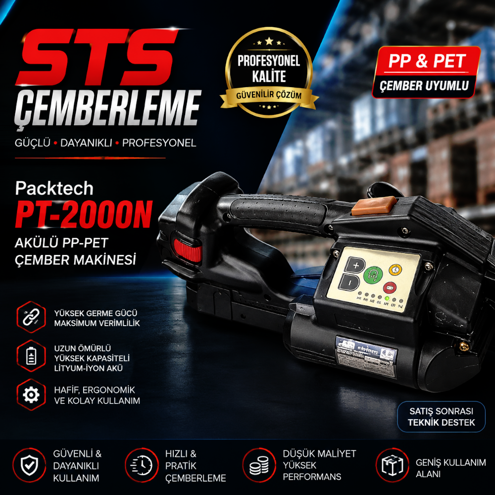 Packtech Akülü PP-PET Çember Makinesi PT-2000N Packtech Akülü PP-PET Çember Makinesi PT-2000N