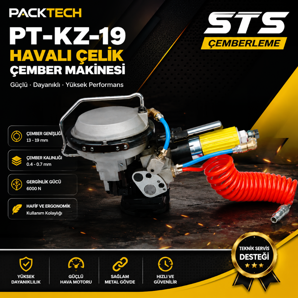 Packtech Havalı Çelik Çember Makinesi PT-KZ-19 Packtech Havalı Çelik Çember Makinesi PT-KZ-19
