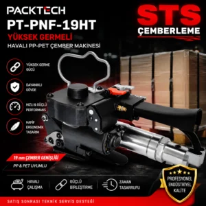 Packtech Havalı PP-PET Çember Makinesi PT-PNF-19HT Yüksek Germeli