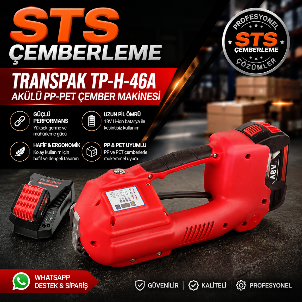 Transpak Akülü PP-PET Çember Makinesi TP-H-46A Transpak Akülü PP-PET Çember Makinesi TP-H-46A