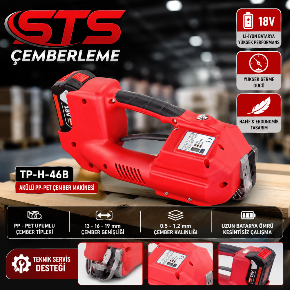 Transpak Akülü PP-PET Çember Makinesi TP-H-46B Transpak Akülü PP-PET Çember Makinesi TP-H-46B