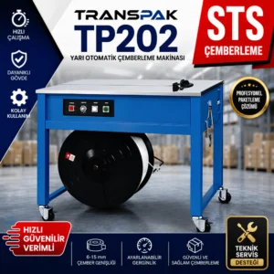 Transpak TP202 Yarı Otomatik Çemberleme Makinası